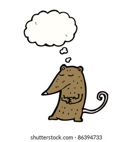 pensamiento tímido del ratón de dibujos animados