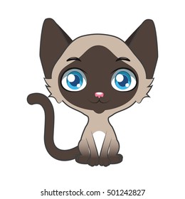 Cartoon Siamese cat illustration
