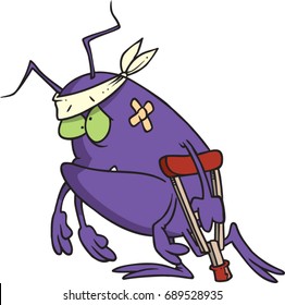 cartoon sick bug