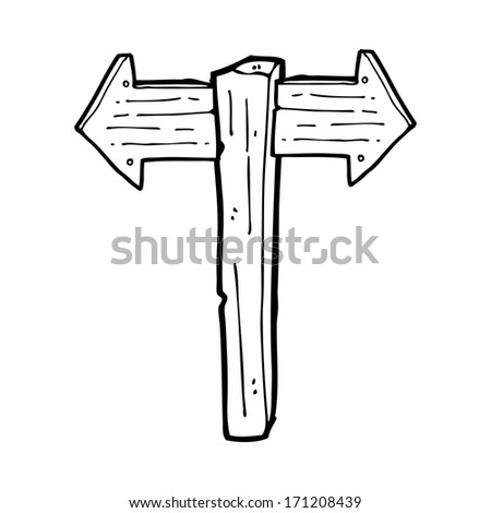 cartoon sign post