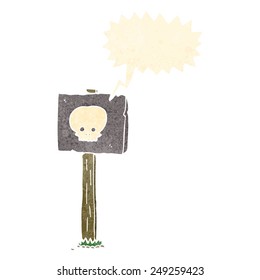 cartoon sign post with speech bubble