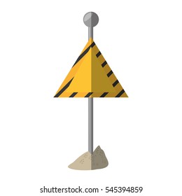 cartoon sign road caution triangle vector illustration eps 10