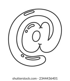 Cartoon At Sign Vector Illustration