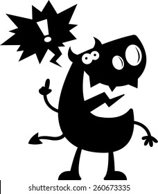 A cartoon silhouette of a devil talking.