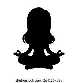 Cartoon Silhouette Female Doing Yoga Icon Digital Source 