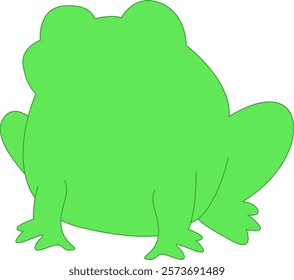 Cartoon silhouette of a Green Frog	