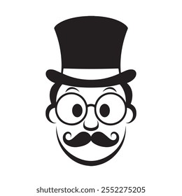 Cartoon silhouette human face vector illustration.