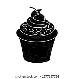 cartoon silhouette illustration of cake vector