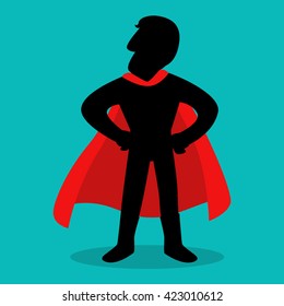 Cartoon silhouette of a superhero