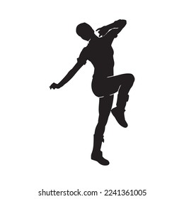 Cartoon silhouette of young female dancer vector isolated.