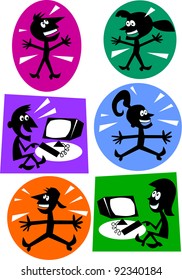 cartoon silhouettes