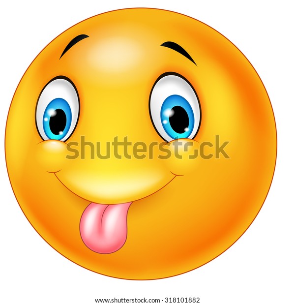 Cartoon Silly Face Out Tongue Stock Vector (Royalty Free) 318101882 ...