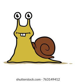 Cartoon Silly Snail Character