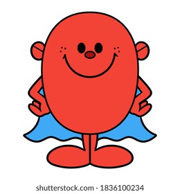 Cartoon Simple Cute Superhero Character Illustration