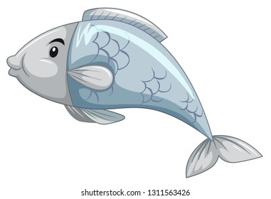 A cartoon simple fish illustration