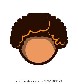 Cartoon Simple Hairstyle Icon Vector