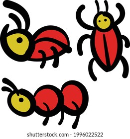 the cartoon simple insect funny
