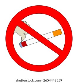 Cartoon Simple Logo No Smoking Icon Digital