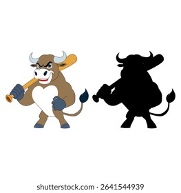 Cartoon Simple Logo Strength Bull Simple Design Icon Digital Source 