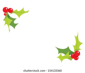 Cartoon simple mistletoes decorative red and green ornaments 