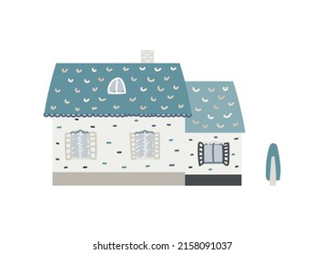cartoon simple rural house vector illustration