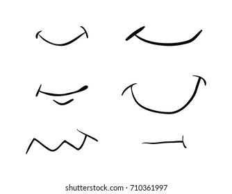 cartoon simple smile set vector symbol icon design. Beautiful illustration isolated on white background
