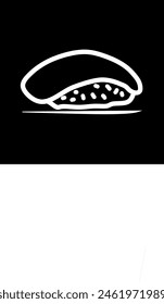 Cartoon simple Sushi logo Isolated On black Background.  stock illustration