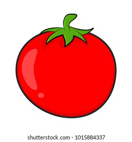 cartoon simple tomato isolated on white background