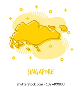 Cartoon Singapore Map