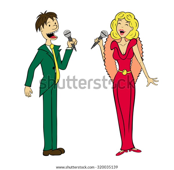 Cartoon Singers Stock Vector (Royalty Free) 320035139