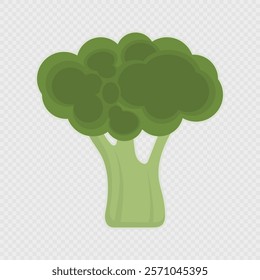 Cartoon single broccoli. Vector illustration.