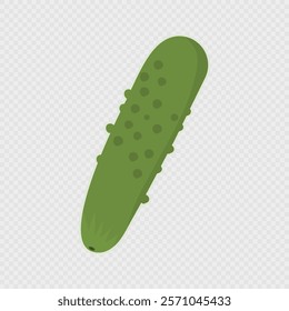 Cartoon single cucumber. Vector illustration.