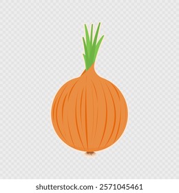 Cartoon single onion. Vector illustration.