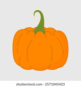 Cartoon single Pumpkin. Vector illustration.