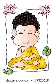 Cartoon Sithata Monk concentration
