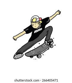 cartoon skateboarder