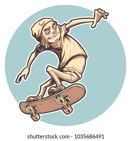 Cartoon skater boy