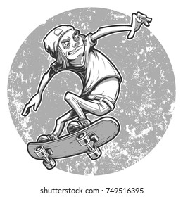 Cartoon skater boy. Vector illustration