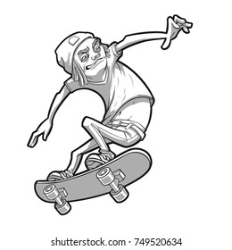 Cartoon skater boy. Vetor illustration