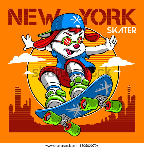 Cartoon Skater Dog Character Design Illustration Stock Vector (Royalty  Free) 1505020706 | Shutterstock