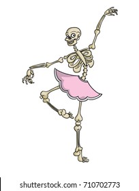 Cartoon skeleton ballet dancing 