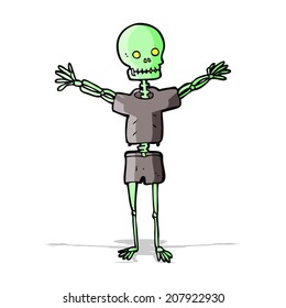 Cartoon Skelett in Kleidung