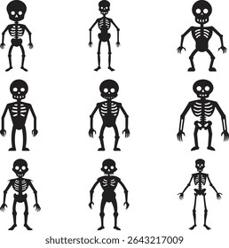 Cartoon Skeleton Figures in Various Sizes