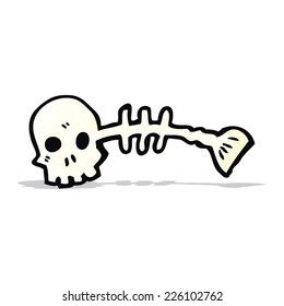 cartoon skeleton fish