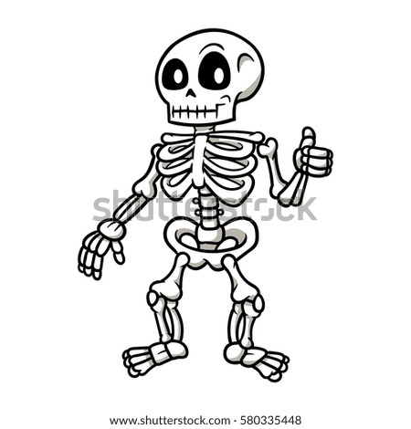 Cartoon Skeleton Giving a Thumbs Up Vector Illustration