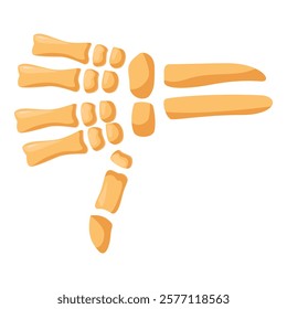 Cartoon skeleton hand gesturing thumbs down, expressing disapproval or dislike