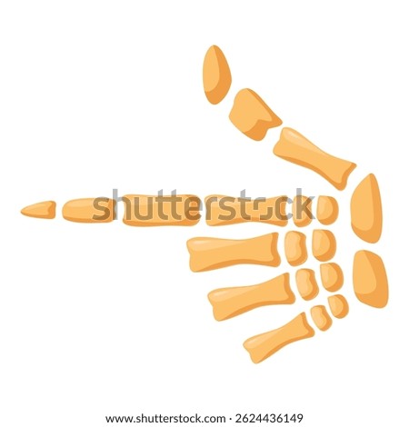Cartoon skeleton hand pointing left with index finger extended