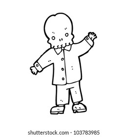 cartoon skeleton man