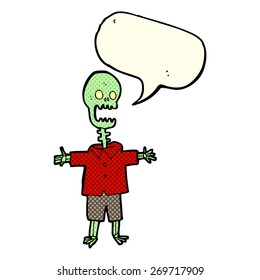 cartoon skeleton with speech bubble
