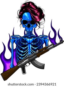 Cartoon Skeleton vector illustration on white background